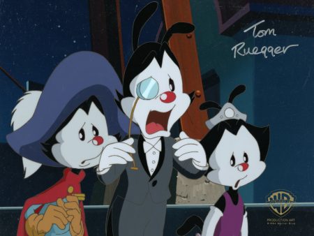 Animaniacs Original Production Cel Signed by Tom Ruegger: Yakko, Wakko, Dot Online