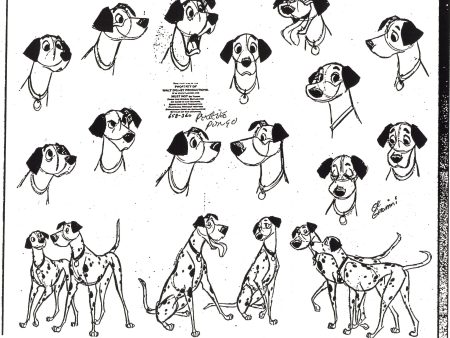 Framed 101 Dalmatians Model Sheet: Pongo and Perdita Discount