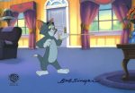 Tom And Jerry The Movie Original Production Cel with Matching Drawing Signed by Bob Singer: Tom For Sale