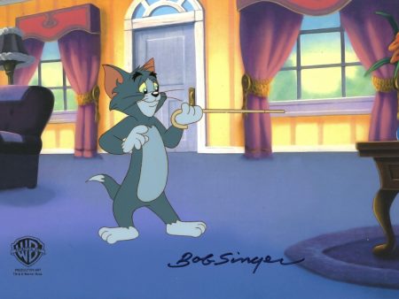 Tom And Jerry The Movie Original Production Cel with Matching Drawing Signed by Bob Singer: Tom For Sale