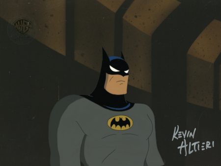 Batman The Animated Series Original Production Cel Signed by Kevin Altieri with Matching Drawing: Batman on Sale