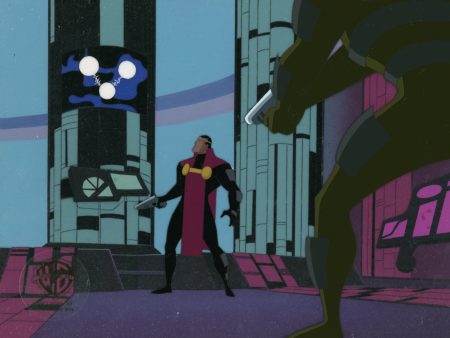 Superman the Animated Series Original Production Cel on Original Background: Jor-El, Brainiac Supply