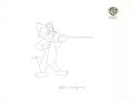 Tom And Jerry The Movie Original Production Cel with Matching Drawing Signed by Bob Singer: Tom For Sale