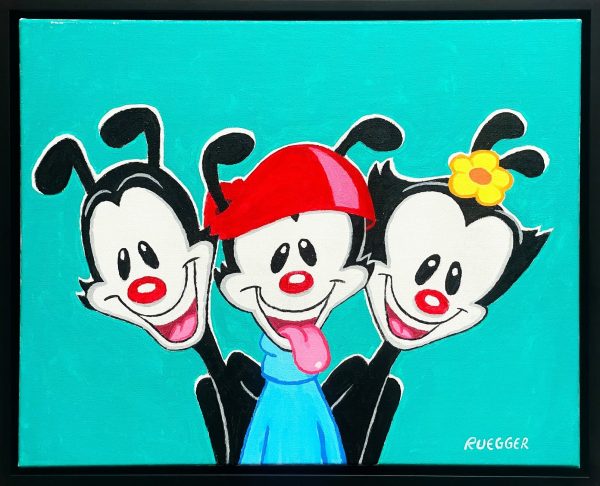 Tom Ruegger Original Acrylic Painting on Canvas: Yakko, Wakko, and Dot Online now