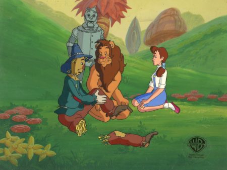 The Wizard of Oz Original Production Cel on Original Background: Scarecrow, Tin Man, Cowardly Lion, Dorothy Sale