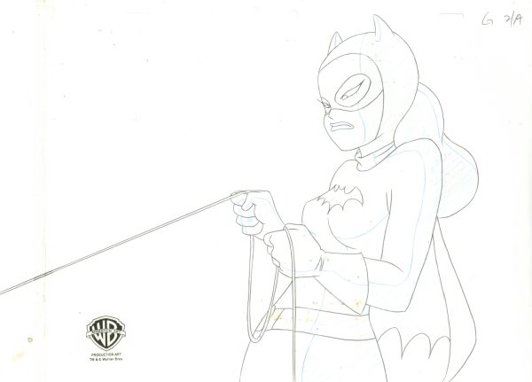 Batman The Animated Series Original Production Cel with Matching Drawing: Batgirl For Sale