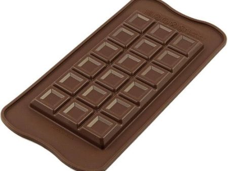 Silicone Mold - Chocolate Bar with Square Pieces Sale