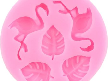 Silicone Mold - Tropical Leaf & Flamingo For Sale