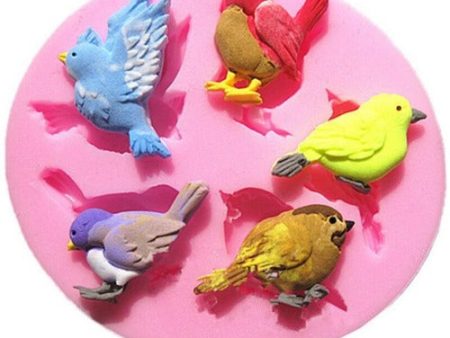 Silicone Mold - Birds Set of 5 For Sale